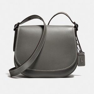 Heather Grey Saddle Coach Bag